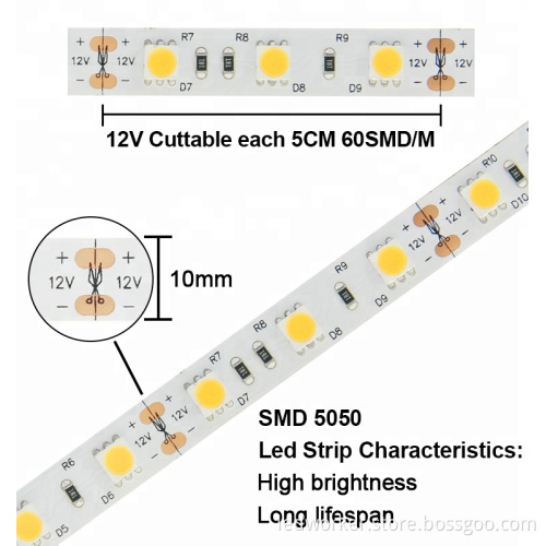 12V 24V SMD5050 High CRI Smart LED Strip - Factory IP20 60LEDs/M